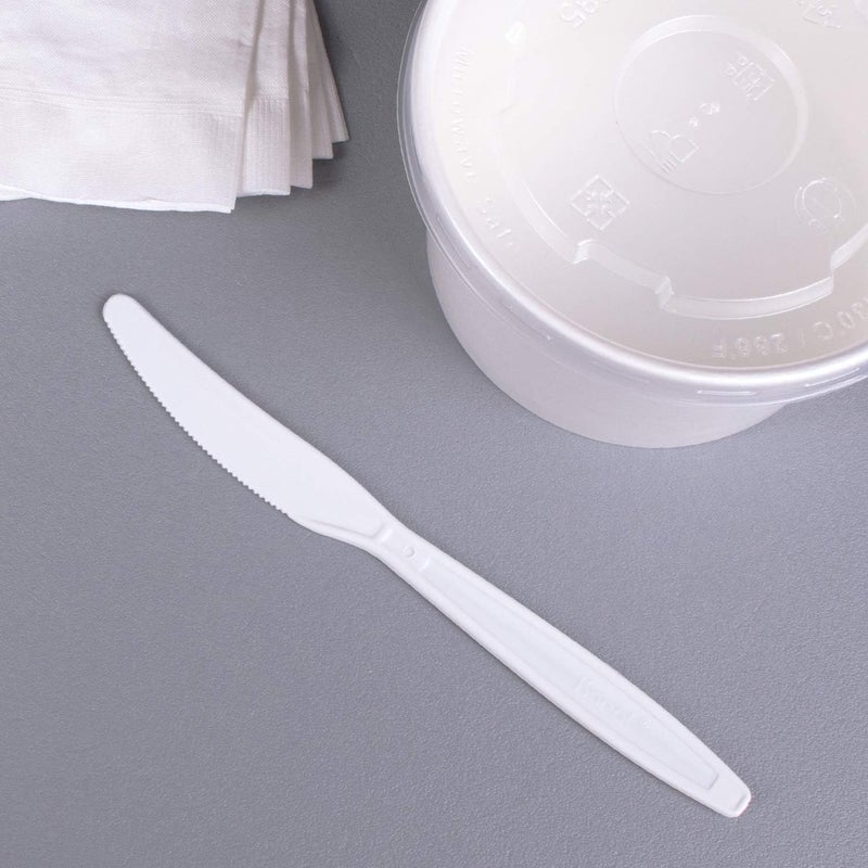 Karat U3531W 7.5" Poly-Wrapped Heavy-Weight Disposable Knife, White (Pack of 1000) - Image 2